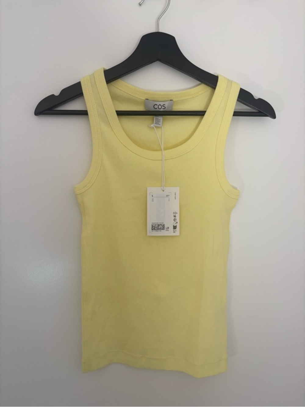 COS Ribbed Cotton Tank Top Yellow Size S NWT